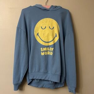 Primark Blue Smiley World Sweatshirt oversized XS
